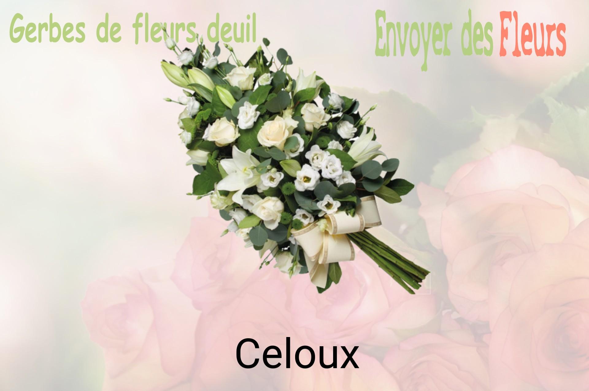 Gerbe de fleurs de deuil livrée à Celoux